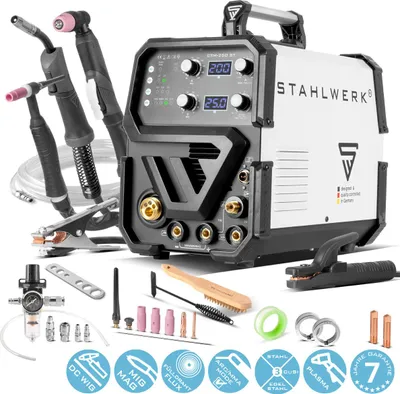 Obrázek produktu pro STAHLWERK Kombinovaný svarovací stroj 4 v 1 CTM-250 ST s 200 A a 50 A plazmovou funkcí