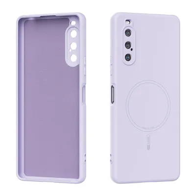 Obrázek produktu pro Magnetické pouzdro pro Sony Xperia 10 V, kompatibilní s MagSafe, tekutý silikon, nárazuvzdorné a odolné proti poškrábání Fialová