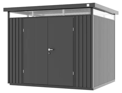 Produktbild von GFP Primeyard Gerätehaus Metall Gartenhaus 240x210x205 cm Geräteschuppen anthrazit