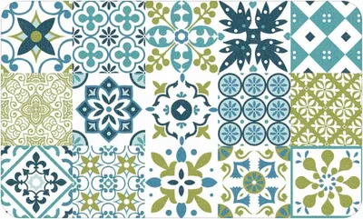Image de Tapis de cuisine décoratif motif carreaux