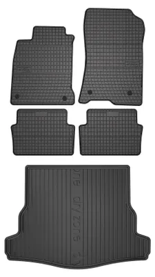 Produktbild von Gummimatten + Kofferraumwanne für Renault Laguna III 2007-2015 (Liftback) – Schwarz, passgenau – Wielganizator SolidPRO