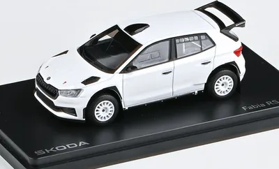 Produktbild von Škoda Fabia IV RS Rally2 (2022) Weiß - Schotterräder (2) Abrex 1:43