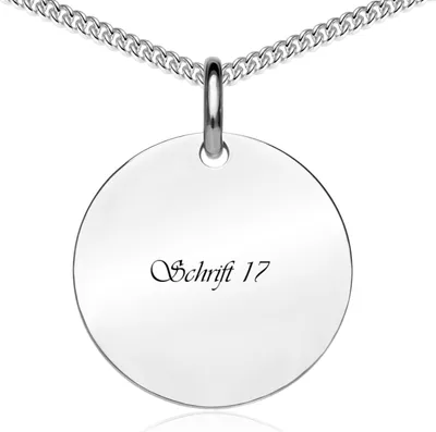 Produktbild von MATERIA by Matthias Wagner Damen Gravur Kette 925 Silber - kleiner Anhänger Gravurplatte rund 10mm CO-27-Silber