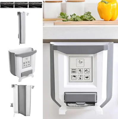 Produktbild von Famanu Müllbehälter faltbar - 10 Liter - ideal für Küche und Auto