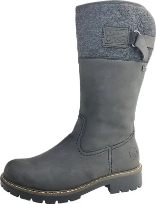 Produktbild von Rieker Damen Stiefel Hochschaftstiefel Slipper gefüttert grau 40