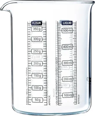 Produktbild von Pyrex Kitchen Lab Messbecher aus Borosilikatglas, 0,5 Liter, 500 ml
