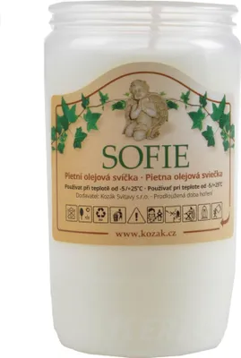 Obrázok produktu pre Sviečka olejová 150g 54hodín SOFIA biela