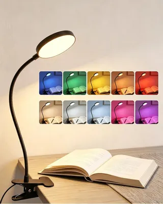 Obrázek produktu pro USB LED klipová lampa s RGB podsvícením, stolní lampa s 7 barvami