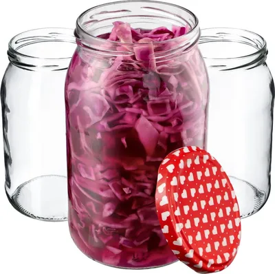 Zdjęcie produktu dla KADAX Simo słoiki do przetworów 900 ml 48 sztuk 82 mm + pokrywka "serca".