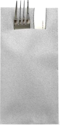 Produktbild von Sovie HORECA Besteckserviette Silber aus Linclass® Airlaid 40 x 40 cm, 1/8 Falz, 75 Stück