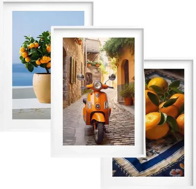 Obrázek produktu pro Plakát v rámu Italská ulice Vespa Itálie do kuchyně