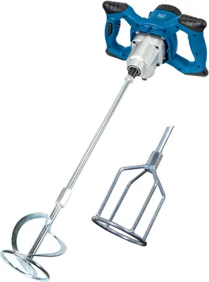 Produktbild von Scheppach Handrührwerk PM1400 | 1400W | 2-Gang-Getriebe mit variabler Drehzahl 570 / 760min1 | inkl. Mörtel 580mm und Farbquirl 590mm mit M14 Gewinde