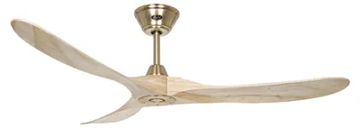 Immagine prodotto di Ventilatore da soffitto a risparmio energetico con telecomando Eco Genuino 152 cm Ottone opaco / Legno naturale