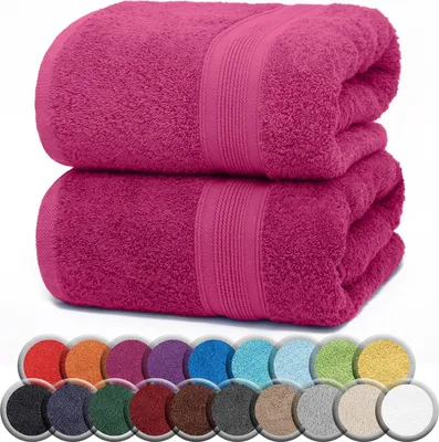 Produktbild von Frottier SAUNATÜCHER 2er Pack 80x200cm, 100% Baumwolle, Pink