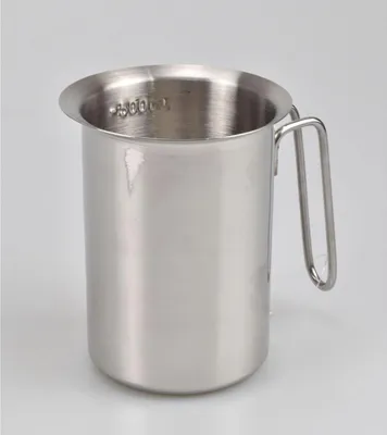 Produktbild von Messbecher aus Edelstahl EDS ca. 500 ml Küchenmessbecher ca. 12x10x10 cm zum Abmessen von Flüssigkeiten und Zutaten