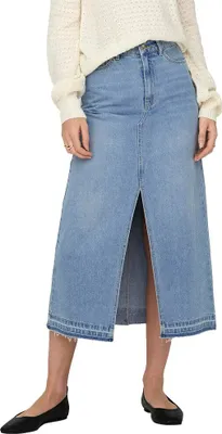 Image de Jupe longue en denim avec motif denim et volants | XL