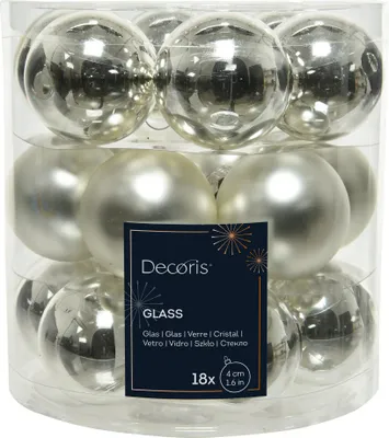 Produktbild von Weihnachtsbaumkugeln Glas Ø 4 cm silber 18 Stück