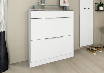 Produktbild von Schuhschrank "Oliva1" stehend, weiß-matt