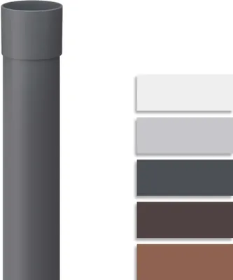 Produktbild von INEFA Fallrohr Kunststoff 200cm DN50 / 50mm, Anthrazit, Dachrinnenzubehör, einfache Steckmontage,  Germany