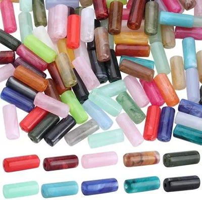 Obrázok produktu pre Umelé korálky z drahokamov – farebné akrylové medzikorálky – 100 kusov