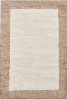 Produktbild von BELIANI Badematte Beige/Braun Baumwolle 60 x 90 cm Rechteckige Form Geometrisches Muster Flauschiger Badematte Badezimmerzubehör Modernes Design