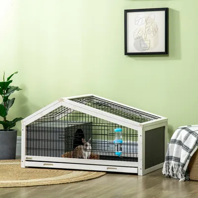 Image de Cage pour lapins - Cage pour petits rongeurs - Abri pour lapins - Cage pour cobayes - Cage d'intérieur - Dimensions : plus de 90x53x50 cm
