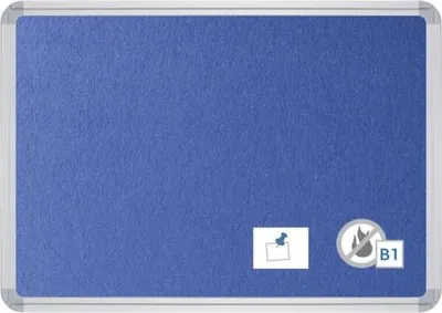 Produktbild von Stellwandtafel schwer entflammbar beidseitig Filz B1200xH1500xT22 blau