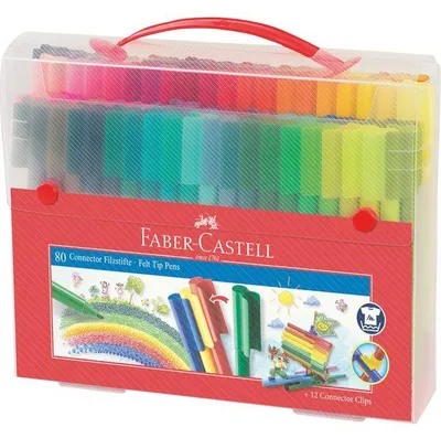 Zdjęcie produktu dla Faber Castell – kolorowe markery Faber-Castell Connector, zestaw upominkowy zawierający 80 sztuk