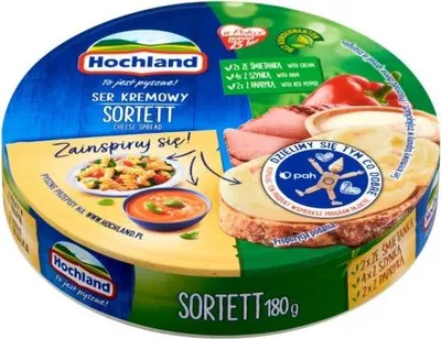 Zdjęcie produktu dla Hochland Sortett Ser kremowy topiony w trójkącikach 180 g