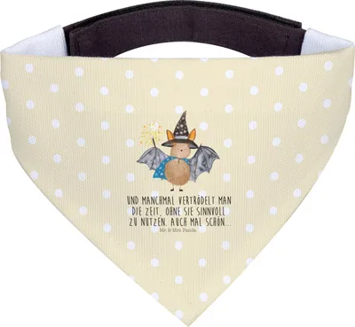 Produktbild von Mr. & Mrs. Panda Hundetuch Fledermaus Zauberer - Gelb Pastell - Geschenk, Tuch, Frauen, Hunde Dreieckstuch, Fledermäuse, Halstuch, Hundehalstuch, Hund, Magier
