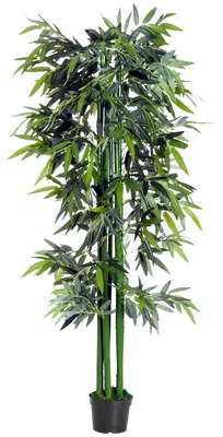 Produktbild von Outsunny Künstliche Pflanze, 180 cm Kunstpflanze, Künstlicher Bambusbaum, Grün