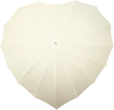 Immagine prodotto di ombrello a forma di cuore 110 cm in poliestere crema