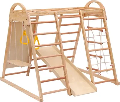 Obrázek produktu pro Dětská herní sada, lezecký trojúhelník, multifunkční design, masivní dřevo