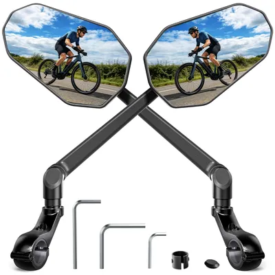 Productafbeelding van 360° Vouwbare Fietsspiegel met Grote Spiegeloppervlakte