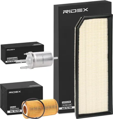 Produktbild von RIDEX Filterset Inspektionspaket Filtersatz für VW Golf V Schrägheck (1K1) Golf V Variant (1K5) für AUDI A3 Sportback (8PA) A3 Schrägheck (8P1)