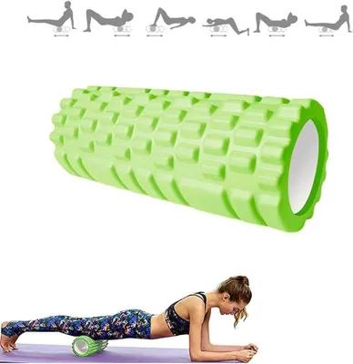 Produktbild von Schaumstoffrolle – Massagerolle – Training zur Muskelregeneration – 3D-Massageoberfläche – 33x14 cm – Schwarz