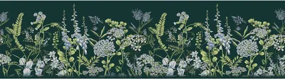 Produktbild von Sanders & Sanders selbstklebende Tapetenbordüre Feldblumen Dunkelgrün und Hellblau 10 x 500 cm