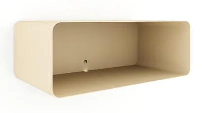 Imagen del producto de Mesita de noche colgante NELIO, fabricada con metal de alta calidad. Color: caoba. Estilo: industrial