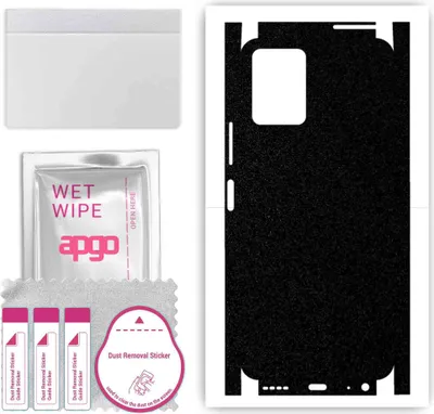 Produktbild von apgo Rückseite + Seiten Schutzfolie, Skin, kompatibel mit VIvo Y21e, Hinten Displayschutzfolie aus Vinylfolie, kratzfest, einfache Montage - Mattschwarz