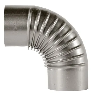 Produktbild von FireFix Ofenrohrbogen 90°, Ø 130 mm, feueraluminiert, gerippt