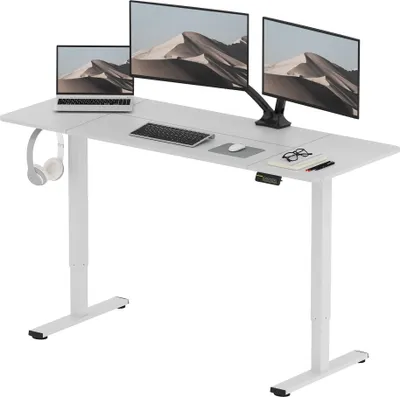 Produktbild von SANODESK Elektrischer Höhenverstellbarer Schreibtisch 160 x 60 cm, Ergonomischer Tischplatte, Steh-Sitz Tisch Computertisch, einfache Montage(weiß)