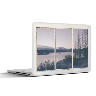 Produktbild von MuchoWow® Laptop Aufkleber Sticker Cover Aussicht - See - Berg 32.5x23.5 cm - Sticker für Laptop - Selbstklebend