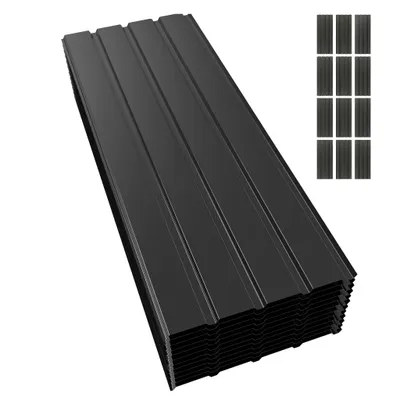 Produktbild von Mondeer 12xTrapezblech 115 x 45 cm=6.21 ㎡ Dachplatten für Gerätehaus Carport Anthrazit verzinkt Profilblech Wandblech Dachblech Wellblech Dachplatten