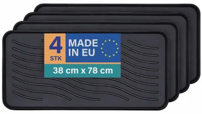 Produktbild von Schuhabtropfschale 78x38x2,5cm Schwarz 4er-Pack, Schuhwanne mit hohem Rand, wasserdicht, robuste Abtropfmatte für Schuhe, Schutz vor Schmutz & Nässe