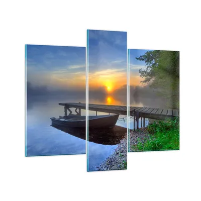 Produktbild von Bilder auf glas - Landschaft Meer Sommer Sonne - 95x80cm - Glasbilder - Wandbilder - Kunstdruck - zum Aufhängen bereit - Wanddekoration aus Glas - Glas Bilder - Wandbild auf Glas - GCB95x80-2226