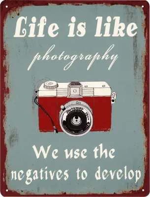 Immagine prodotto di Moritz retro segno decorativo di latta La vita è come la fotografia idea regalo in metallo design vintage per decorazione