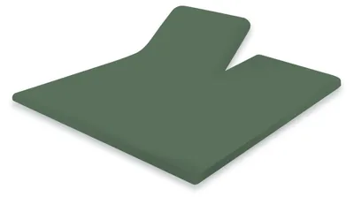 Produktbild von Eleganzzz Split-Topper-Spannbetttuch Perkal – Grün  – 180x200  – 2-teilig für Doppelbett-Topper