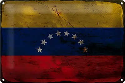 Produktbild von Blechschild Flagge Venezuela 30x20cm Flag Venezuela Rost