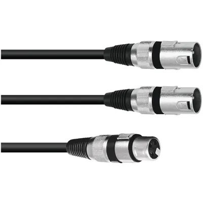 Zdjęcie produktu dla Omnitronic 30225205 Kabel audio 1,5 m XLR (3-pin) 2 x XLR (3-pin) Czarny (30225205)