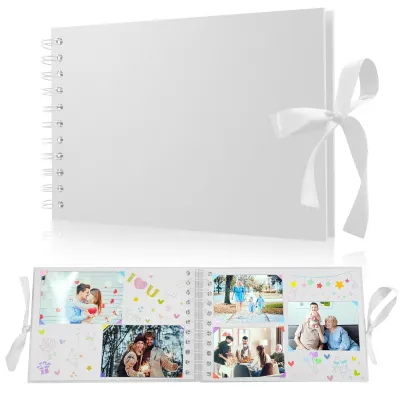 DIY Scrapbook Fotoalbum, 60 schwarze Seiten, A4, Spiralbindung